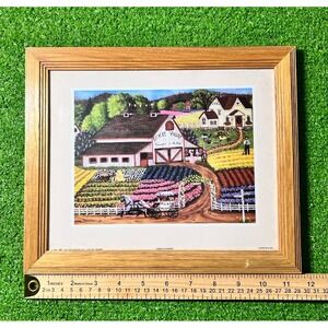 Vintage Cindy Mangutz Art‎ Framed Litho Signed Number 90s Fresh Flowers 12x10